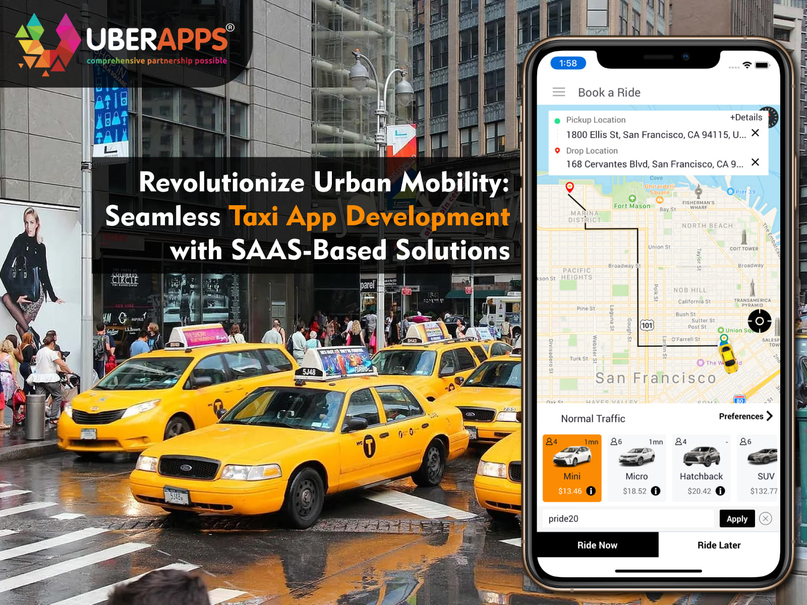 Revolutionize Urban Mobility: Seamless Taxi App Development with SAAS-Based Solutions